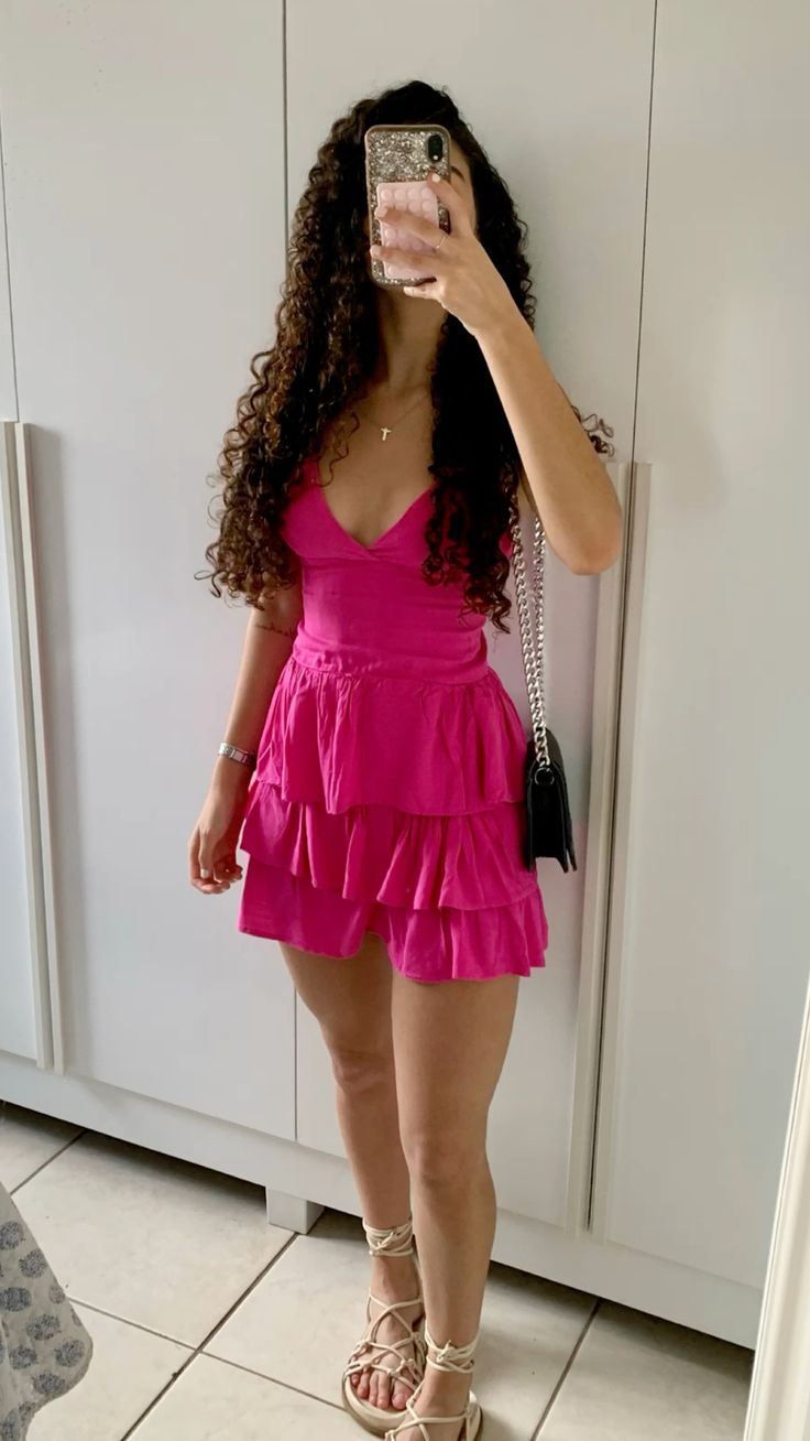 Charming A Line Spaghetti Straps Hot Pink Chiffon Short Prom Dress,Homecoming Dress,Evening Dress GG1300