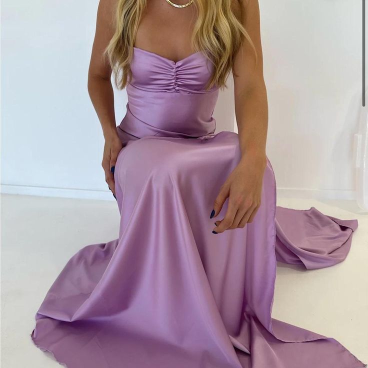 Simple Mermaid Spaghetti Straps Satin Slit Long Prom Dress,Evening Dress GG1559