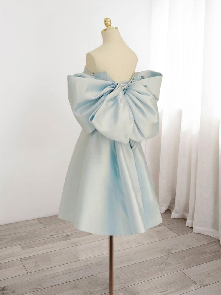 Lovely A Line Sweetheart Satin Back Bow Short Prom Dress, Homecoming Dress,Evening Dress GG507